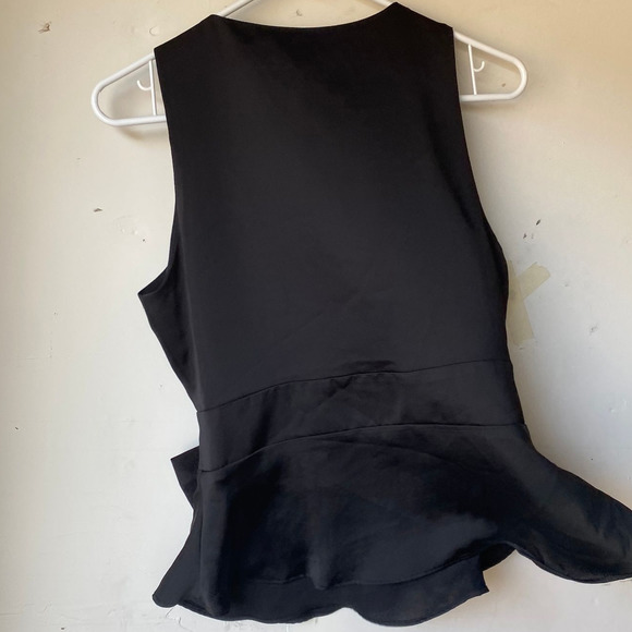 Zara xs black bow tie sleeveless tank nwt v neck - Picture 2 of 3